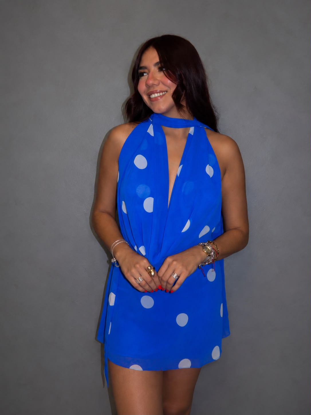 blue dress with red polka dots – LAB Boutique – LAB Boutique PR Color:As Photo(Red） Fit: Flowy Strapless Satin Corset Dress ruched sleeves and sweet